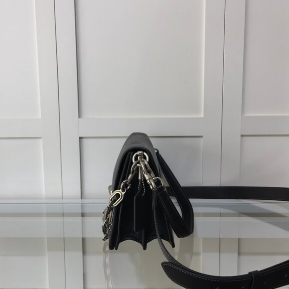 Coach Women's Chain Tabby Shoulder Bag Silver/Black - Picture 5 of 8